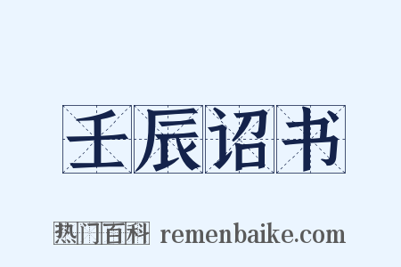 壬辰诏书是什么意思的图片